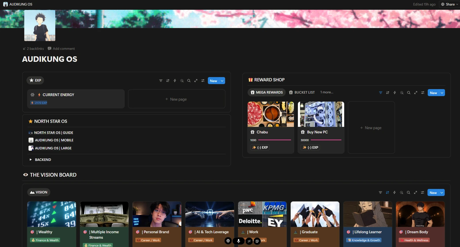 North Star OS บน Notion — dashboard ที่คนอ่านและบันทึก